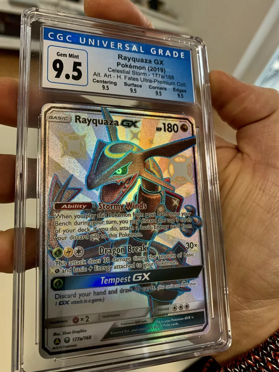 PSA 10 Rayquaza GX Pokemon Hidden Fates Celestial Storm Shiny