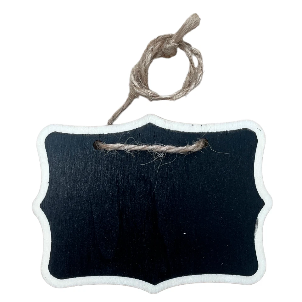 Wooden Chalkboard Message Board Signs 4x Hanging Blackboard Cafe Table Display - Image 2 of 4