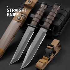 Stainless Steel Straight Kitchen Knife Outdoor Portable BBQ Camping Knife Set