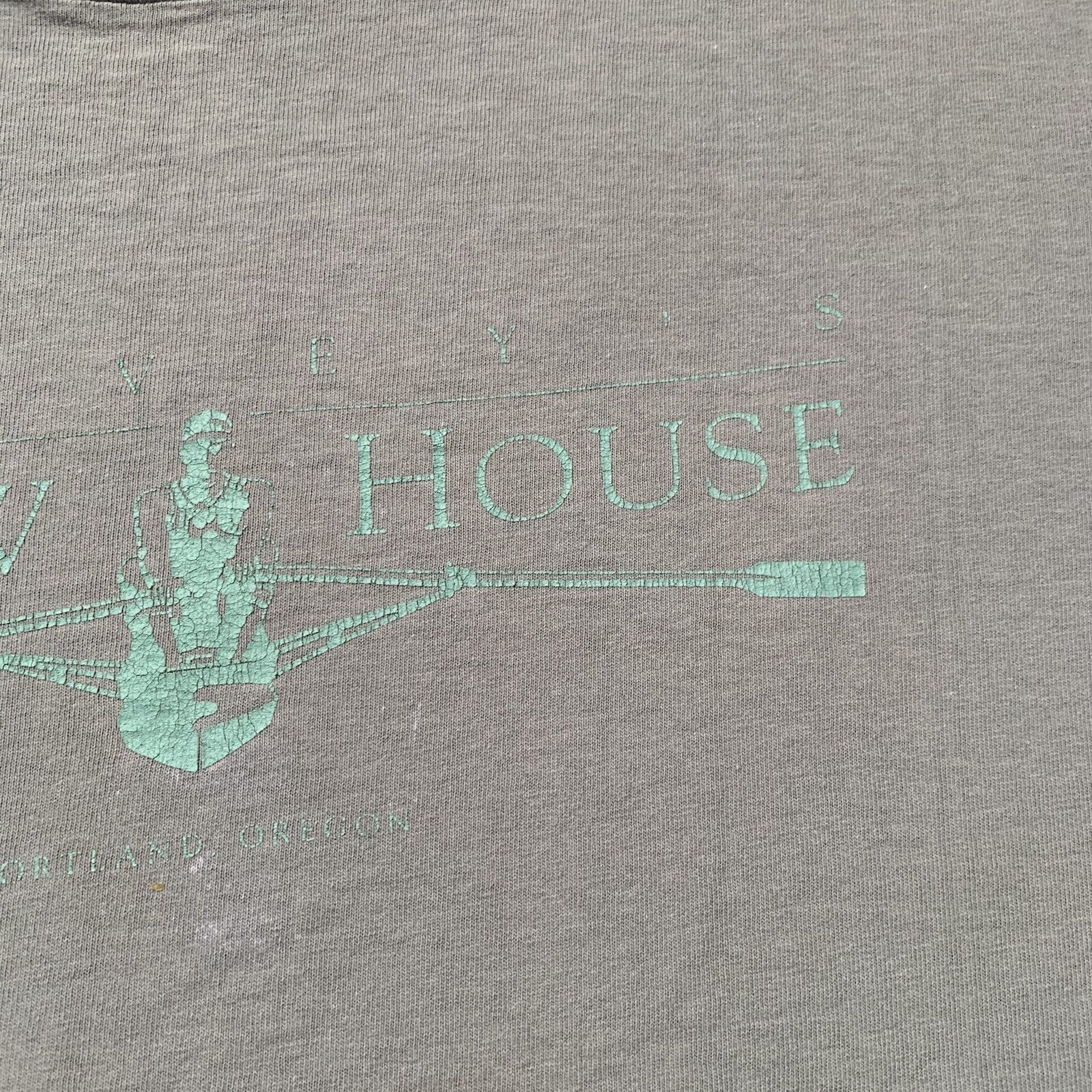 Camicia vintage anni '90 Garveys Crew Ho taglia L punto singolo Portland Oregon fila