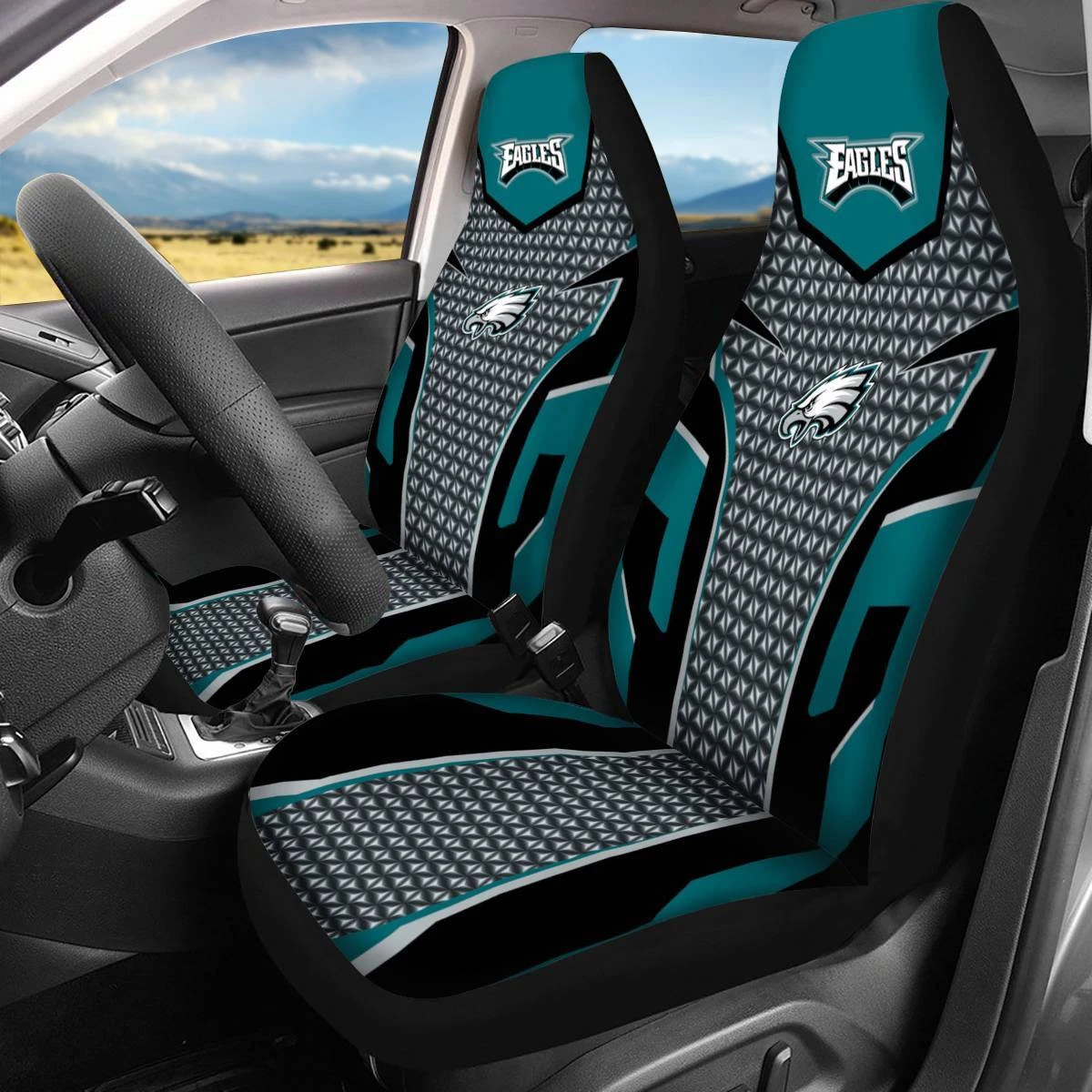 Car Seat Cover Seat Protector 2Pc with Philadelphia Eagles
