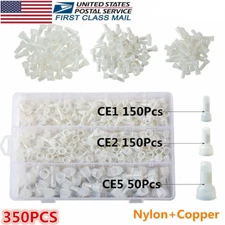 350Pcs Copper Core Nylon Closed End Crimp Cap 22-10 AWG Terminal Wire Connectors
