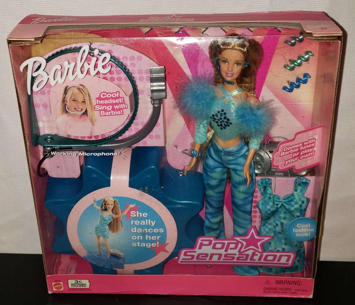 Pop Sensation Barbie Doll with Headset 2002 Mattel 55630 NIB
