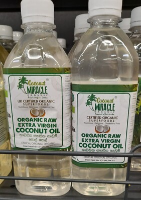 Coconut Miracle, Organic Raw Extra Virgin Coconut Oil, Sri Lankan product 500ml
