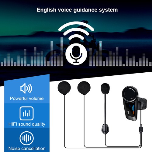 2X 1000M FX6 INTERFONO HEADSET AURICOLARE BLUETOOTH IMPERMEABILE PER CASCO MOTO - Imagen 5 de 12