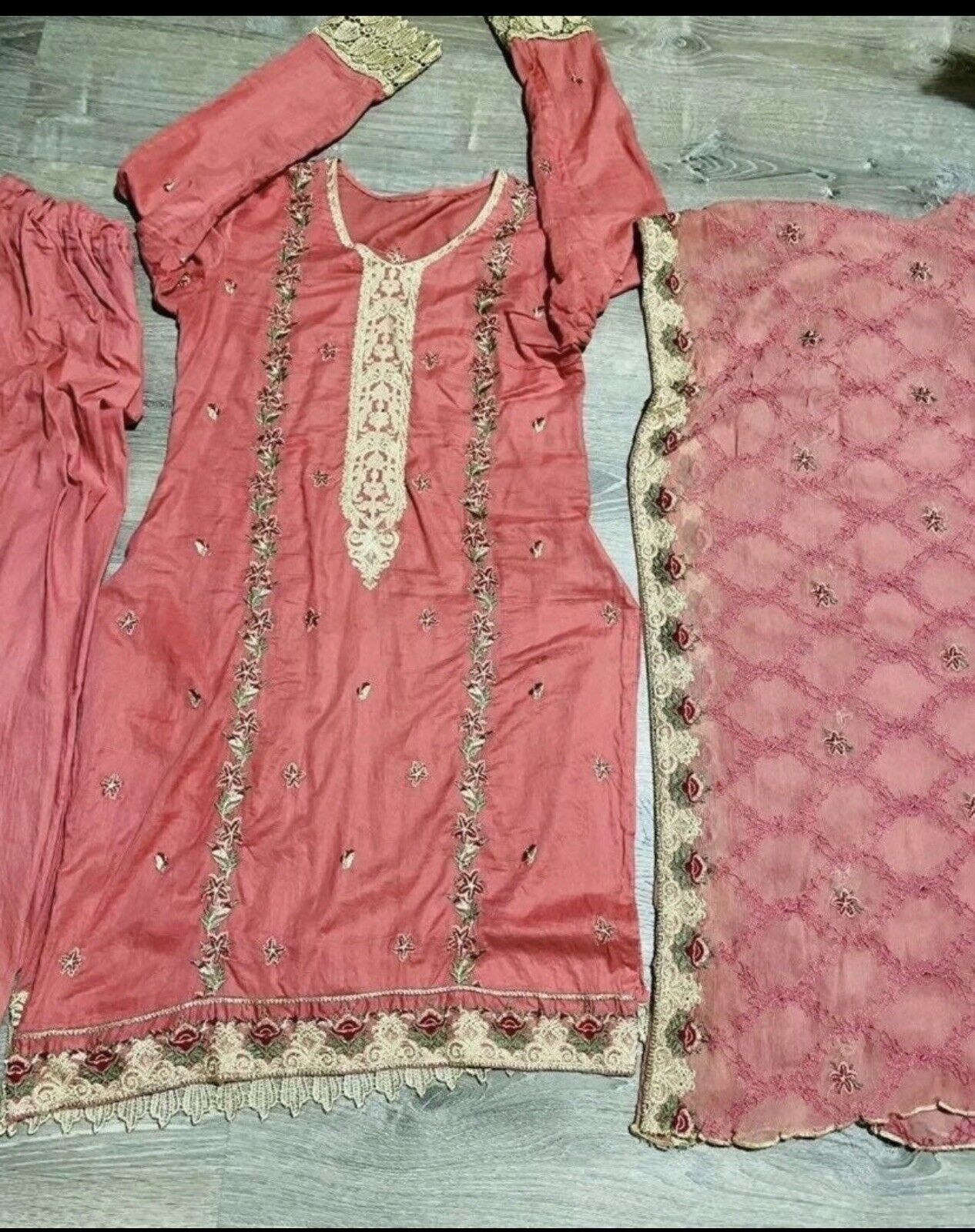 Pakistani Embroidered 3 piece Stitched Dress - image 1