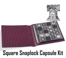 LIGHTHOUSE 2x2 Coin Holder Capsule Album GRANDE 3 Ring Binder ENCAP Page BLACK