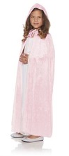 Girls Light PinkFull Length Panne Cape