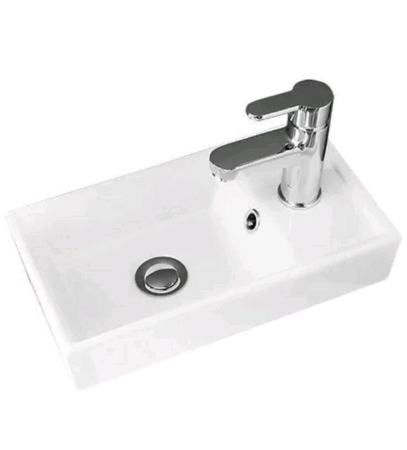 Hudson Reed Horizon Rectangular Countertop Basin 450mm Wide 1 Tap
