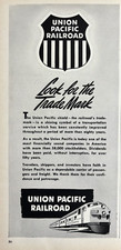 1950 Union Pacific Railroad Look For Trademark Train Shield Vintage Print Ad