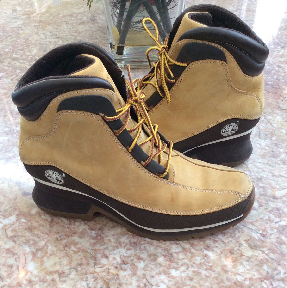 Timberland Tan and Brown Leather Lace Up Hiking Boots Shoes  display picture 2