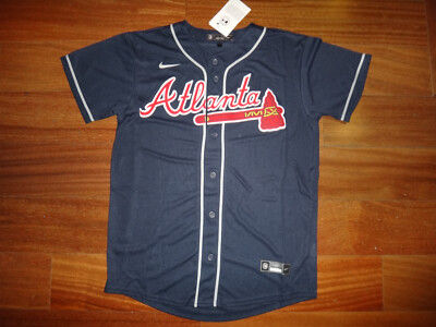 Youth Atlanta Braves MLB Nike Navy Alternate Team Jersey NWT