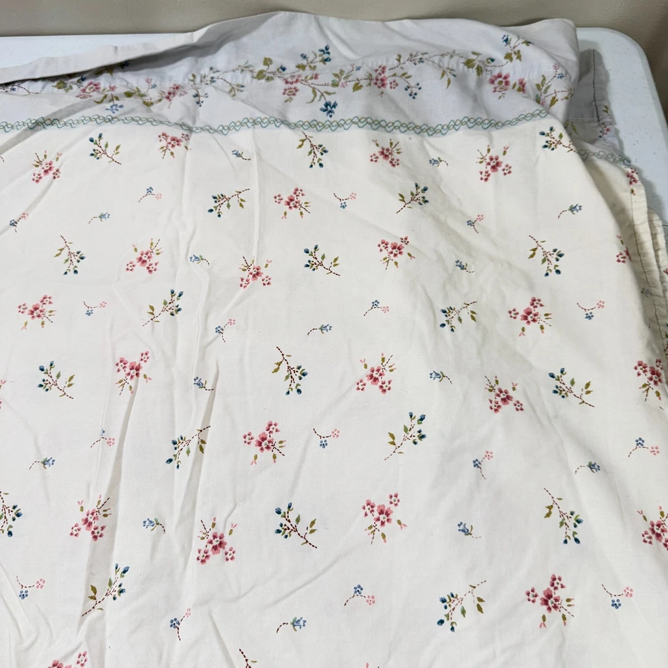 jcpenney Sábana Plana Reina Rojo Azul Floral Mezcla Algodón Foto 3 de 4