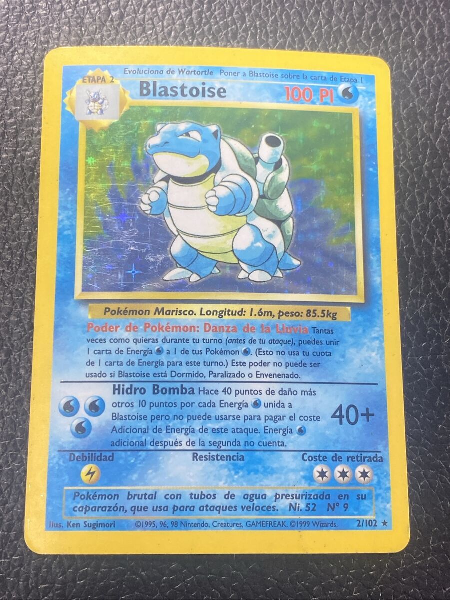 Blastoise 2/102 Base Set Holo Rare Spanish Unlimited Pokemon Blastoise 2/102 Base Set Holo Rare Spanish Unlimited Pokemon