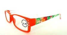 Ladies READING EYE GLASSES Matching CASE Women 2.00 Orange w CZ Clearance X484