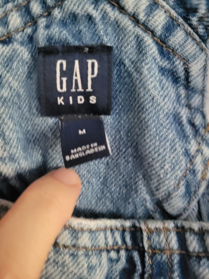 GAP Niños Niñas Denim Falda Envejecida Mono Falda Talla Mediana Foto 2 de 4