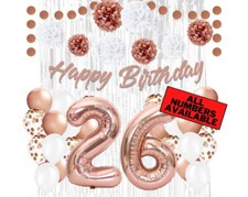 Rose Gold 26th Birthday Decorations for Girls - 40" Number Balloons  More