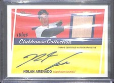2016 Topps Heritage Clubhouse Collection Relic Autograph #CCAR-NA Nolan Arenado