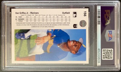 1990 UPPER DECK #156 KEN GRIFFEY JR TRIPLE ERROR VERSION PSA