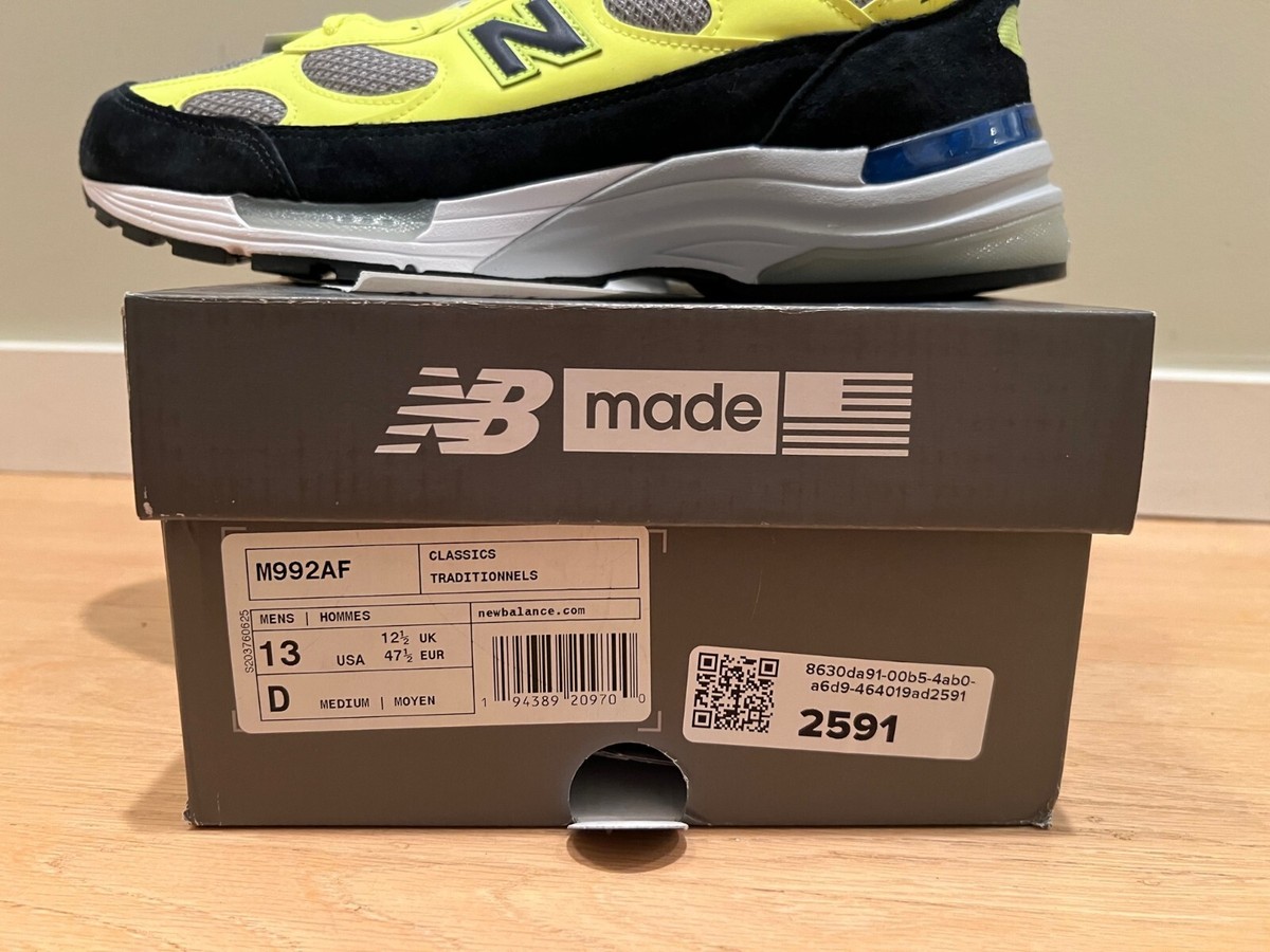 newbalance M992 AF ニューバランス 27.5 New Balance 992 Black Neon Bright Volt Yellow Grey M992AF