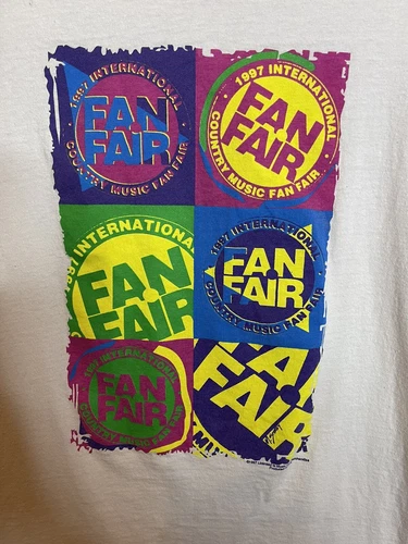 Vintage 90s Oneita 1997 International Country Music Fan Fare 1990s vintage concert t-shirt, vintage, single stitch, B+ condition