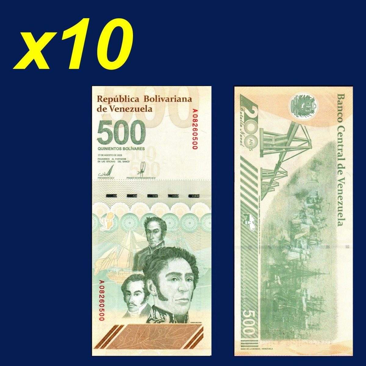 Venezuela 500 Million Bolivar Digitales Bolivares Banknotes Lot of 10 2023  UNC | eBay UK