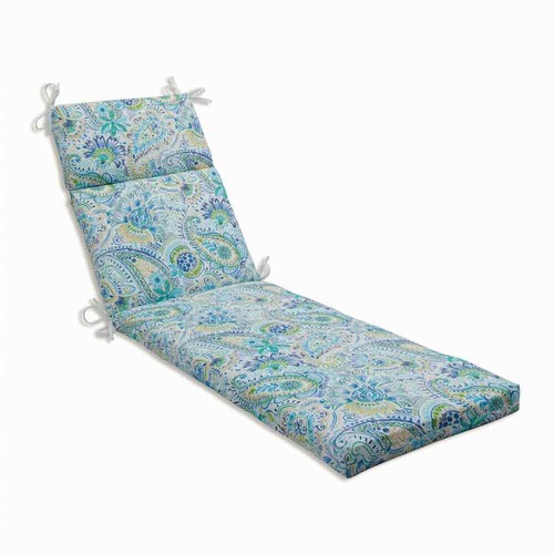 Paisley 21 in. x 28.5 in. Deep Seating Outdoor Chaise Lounge Cushion in Blue/Yel