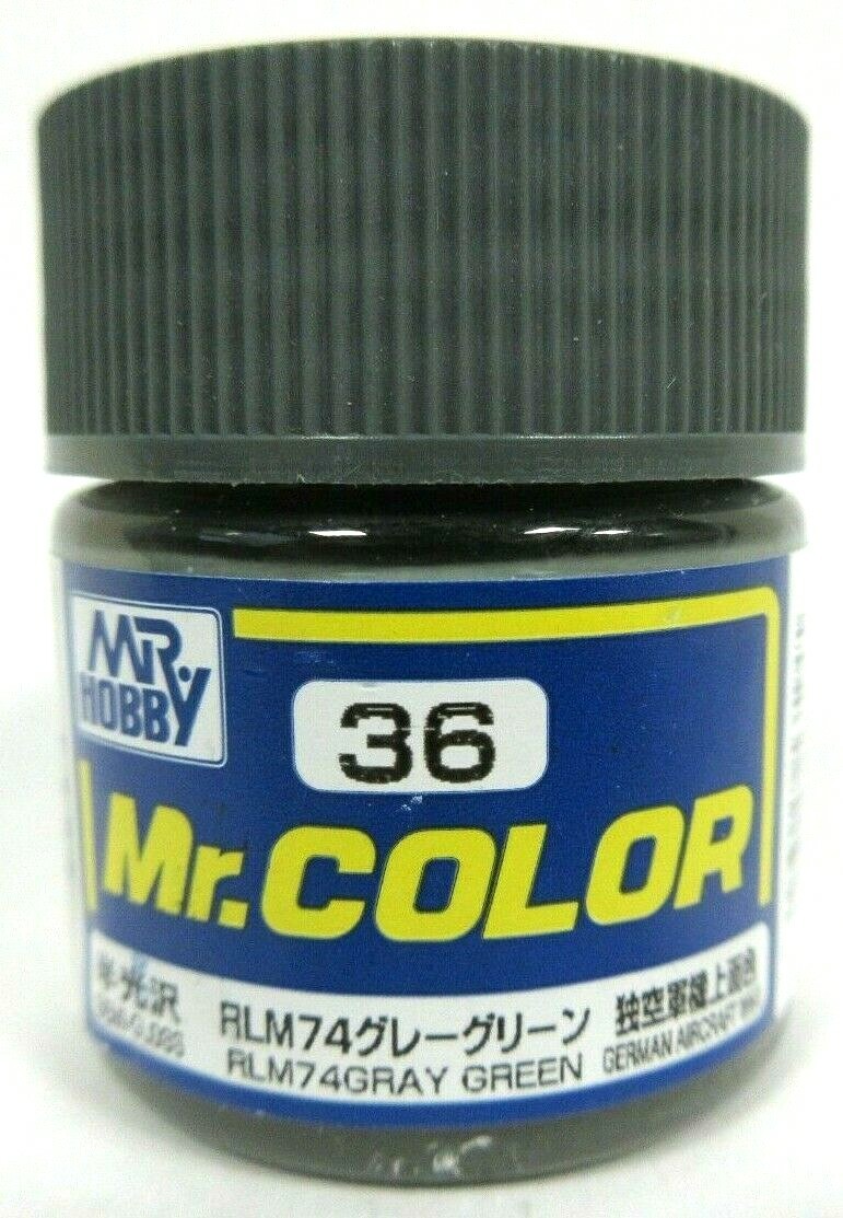 Gsi Creos Gunze Mr Hobby Color C036 C36 Rlm 74 Gray Green Lacquer Paint 10ml For Sale Online Ebay