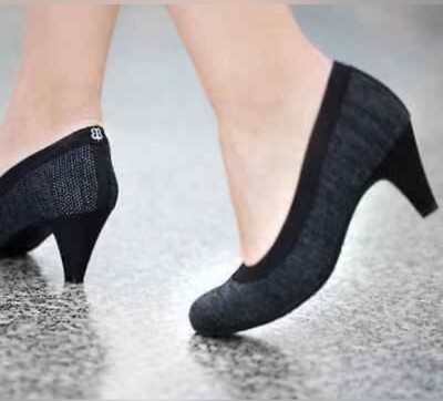 Betabrand Women's Late To The Gate 9 Classic Pump Block Heels Shoes Slip On