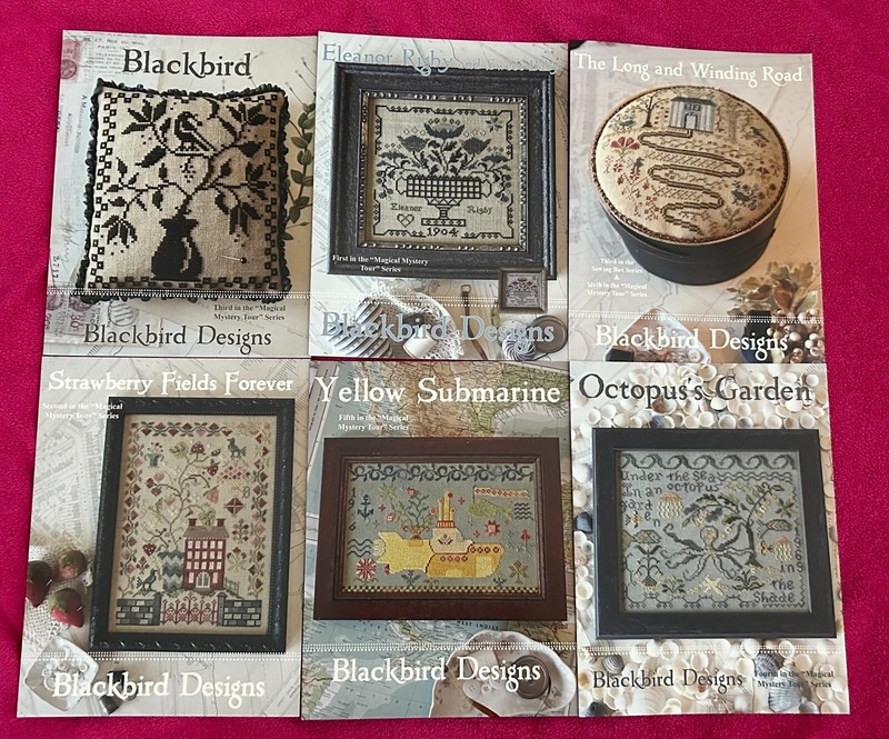 Lot of 6 Beatles Blackbird Designs Cross Stitch Charts NEW