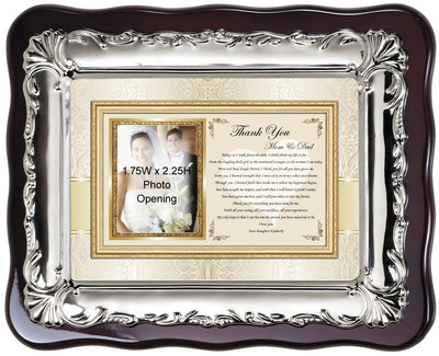 Wedding thank you gift personalize picture frame for parents from bride daughter