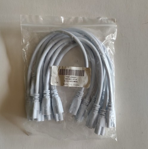 8pc T5 T8 LED Connector Extension 3 Pin Connecting Wire Cord Cable 12 inches - Picture 3 of 4