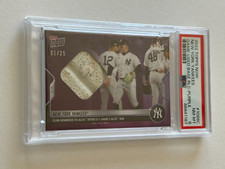 2022 Topps Now 1098 New York YANKEES Team ALDS Game Used Base Relic #01/25 PSA 8