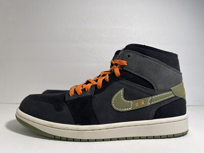 Nike Air Jordan 1 Mid オールブラック　28cm Nike Air Jordan 1 Mid SE GS AJ1 Black Metallic Silver Kids
