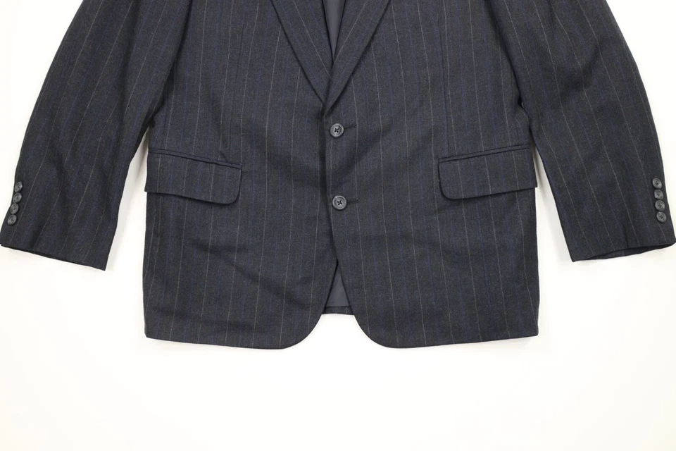 Vtg 80s 90s Hickey Freeman & Sons Mens 42R Wool 2 Piece Wedding Suit Striped USA - Image 4 of 4