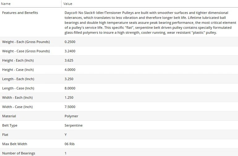 Polea tensora de correa loca Dayco para HYUNDAI AZERA 2006-2011 V6-3,8 L Foto 4 de 4