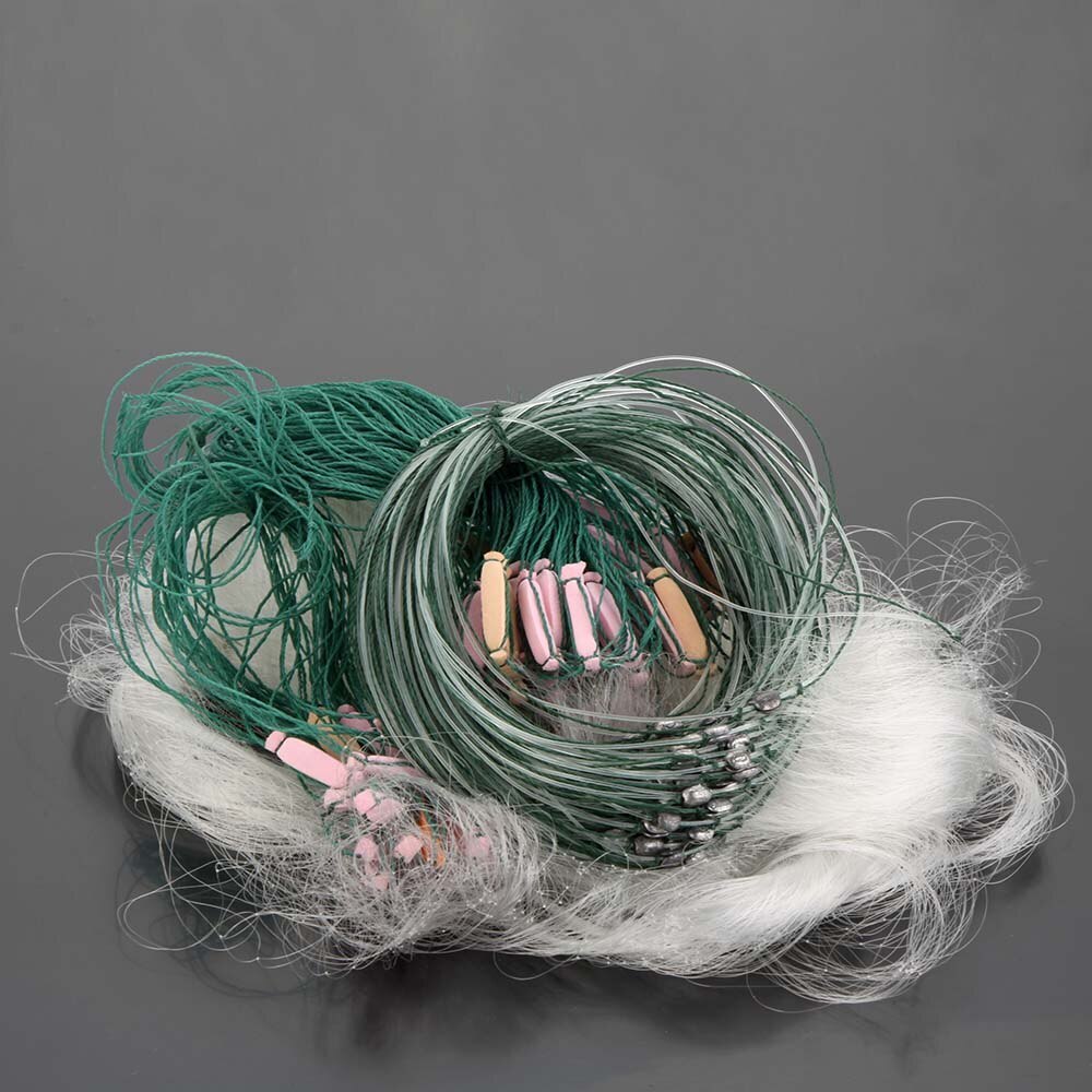 Fishing Mesh Net 25m 3 Layers Monofilament Gill Fishing Net Fish Net with  Float