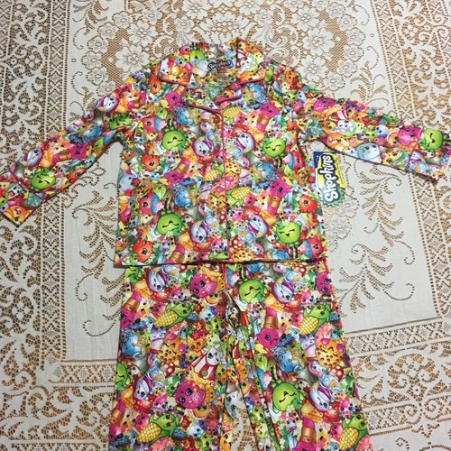 Shopkins Girls Size XS 2 Piece Pajama Set Long Sleeve Shirt Pant Bottoms - Picture 2 of 12