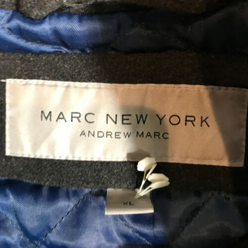 Marc New York Coat Mens Extra Large Full ZIp Wool Dark Gray Lined Jacket Casal - Picture 5 of 10