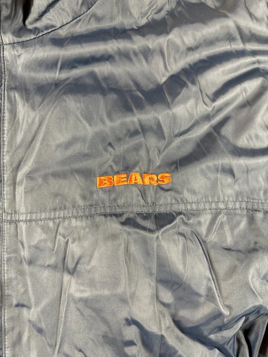 Vtg Reebok Chicago Bears Jacket Men XL Navy Blue Orange NFL
