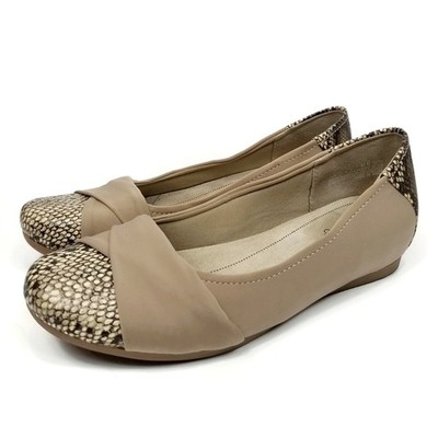 Baretraps Mitsy Women's Tan Snakeskin Print Ballet Flats Neutral Size 9