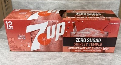 LIMITED EDITION 7UP Shirley Temple Zero Sugar - Pomegranate & Cherry - 12 Pack
