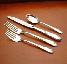 Sweetheart Rose by Lunt Sterling Silver individual 4 Piece Place Setting