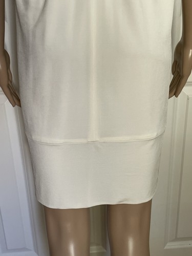 ¡Marc Bouwer Glamit nuevo con etiquetas! Vestido de toga sedoso satinado con cuentas adornado marfil 2 $495 - Imagen 13 de 19