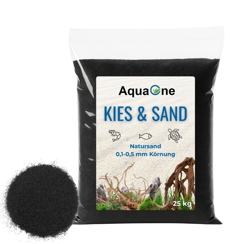 25 kg sabbia nera per acquario qualità premium 0,1-0,5 mm fondo sabbia per acquario