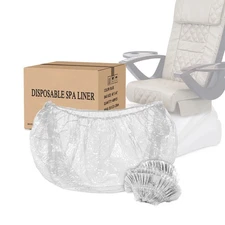 Pedicure Liners Disposable Clear 400 Count XL 48x48x9.5mic Foot Spa Bowl Bags