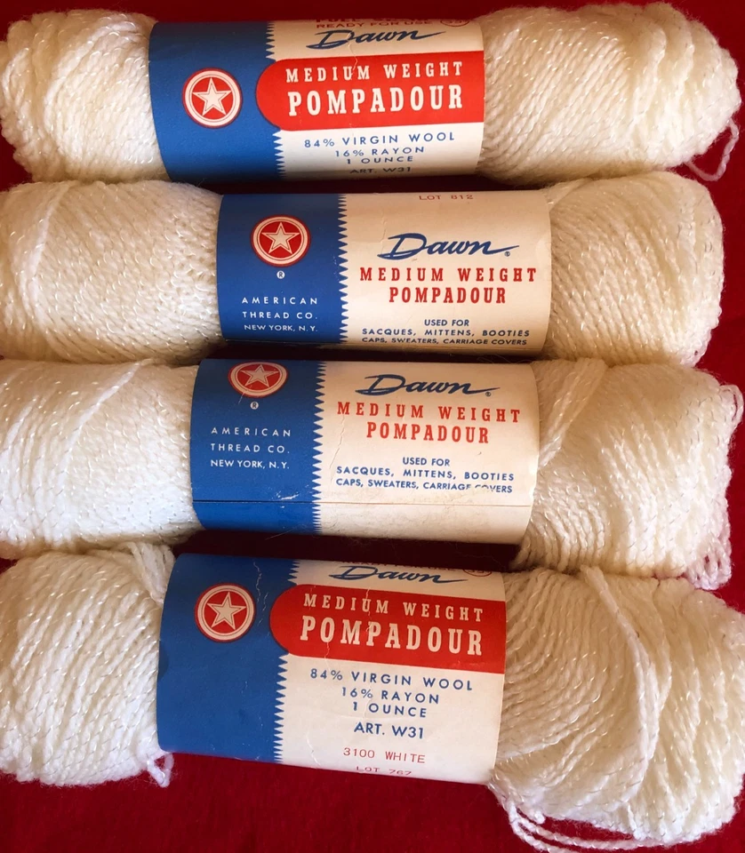 4- 1 oz. SKEINS DAWN POMPADOUR YARN 84% VIRGIN WOOL - Image 2 of 2