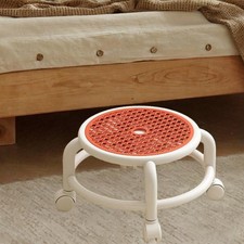 Round Rolling Low Stool Roller Seat Stool Sturdy Multiuse Small Lightweight