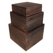 3pcs Wooden Risers for Display - Wood Pedestal Stand - Mini Tray Stand - Square