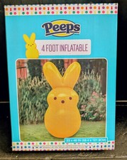  PEEPS Yellow 4 ft. Inflatable Yard Easter Bunny Blow-Up NEW IN BOX!